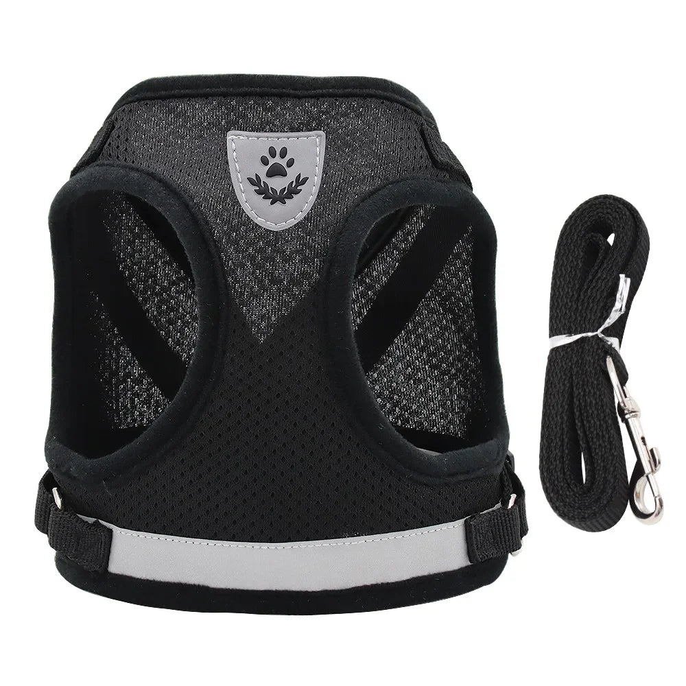 Adjustable Pet Harness and Leash Set for Dogs and Cats - Vest Harness with Lead and Collar Accessories