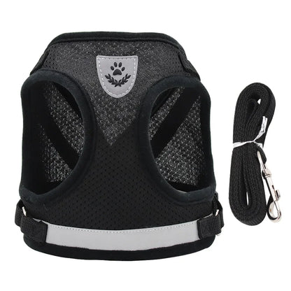 Adjustable Pet Harness and Leash Set for Dogs and Cats - Vest Harness with Lead and Collar Accessories