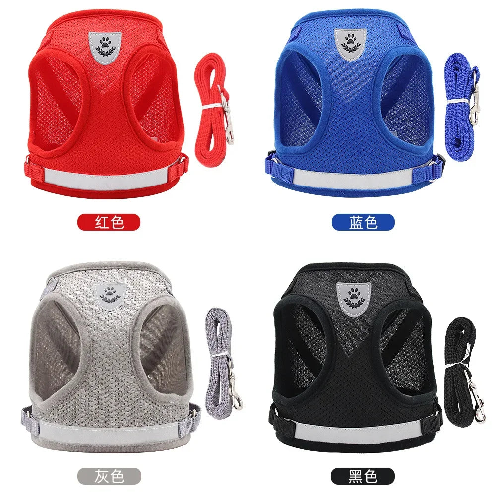 Adjustable Pet Harness and Leash Set for Dogs and Cats - Vest Harness with Lead and Collar Accessories