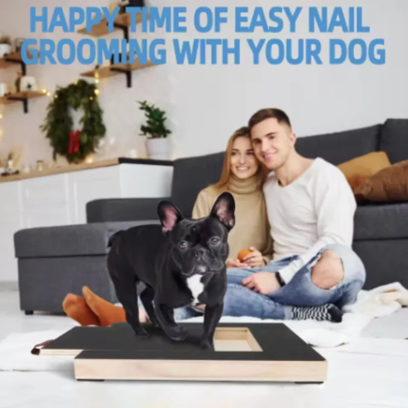 Wooden Pet Scratching Board for Dogs with Built-In Treat Box Nail Trim Pad Pull-Out Design Sandpaper Surface Scratch Toy