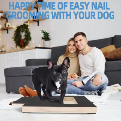 Wooden Pet Scratching Board for Dogs with Built-In Treat Box Nail Trim Pad Pull-Out Design Sandpaper Surface Scratch Toy