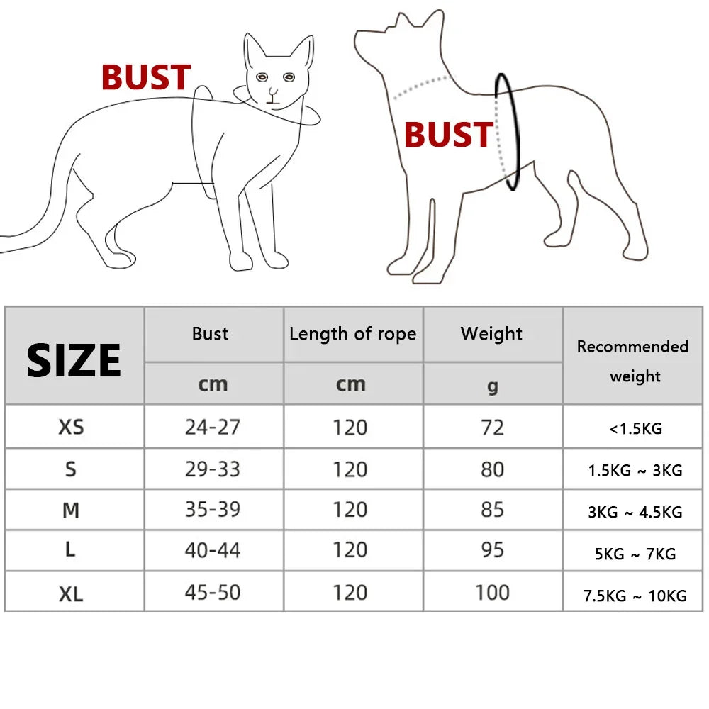 Adjustable Pet Harness and Leash Set for Dogs and Cats - Vest Harness with Lead and Collar Accessories