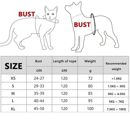 Adjustable Pet Harness and Leash Set for Dogs and Cats - Vest Harness with Lead and Collar Accessories
