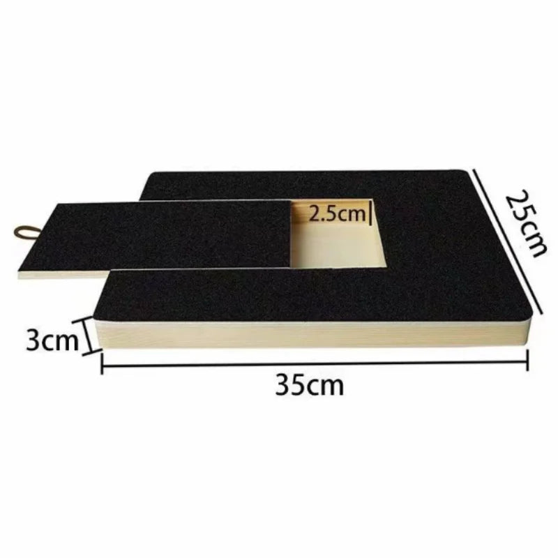 Wooden Pet Scratching Board for Dogs with Built-In Treat Box Nail Trim Pad Pull-Out Design Sandpaper Surface Scratch Toy