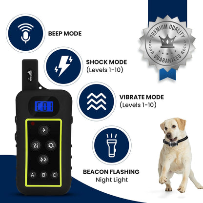1.25 Mile (6600 Ft) Long Range Dog Training Shock Collar with Remote -