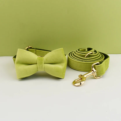 Velvet Adjustable Dog Collar Leash, Gold Dog Collar and Leash Set, Dog Collar Leash and Harness Set Strong Large Dog