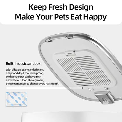 Smart Automatic Cat Feeder with Remote Control and Wi-Fi Connectivity for Cats and Dogs