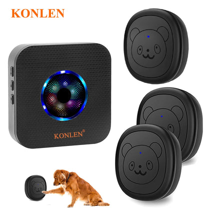 Smart Dog Doorbell Wireless for Potty Training Doggie Food Chime Door Bell Touch Button for Pet Puppy Ring to Go outside KONLEN