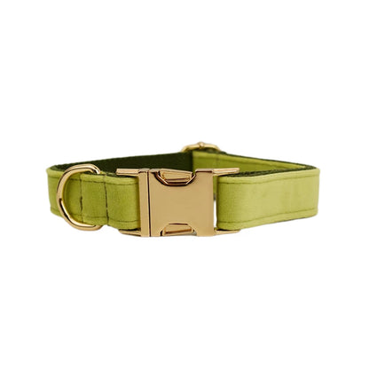 Velvet Adjustable Dog Collar Leash, Gold Dog Collar and Leash Set, Dog Collar Leash and Harness Set Strong Large Dog