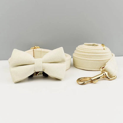 Velvet Adjustable Dog Collar Leash, Gold Dog Collar and Leash Set, Dog Collar Leash and Harness Set Strong Large Dog