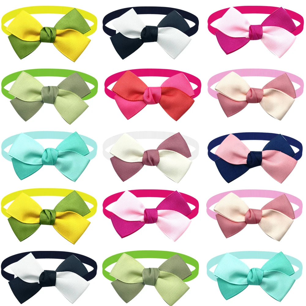 Pet Dog Bowties with Floral Design - 50/100 Pieces, Elegant Accessories for Small Dogs