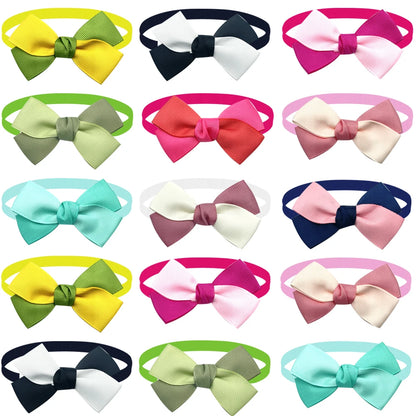 Pet Dog Bowties with Floral Design - 50/100 Pieces, Elegant Accessories for Small Dogs