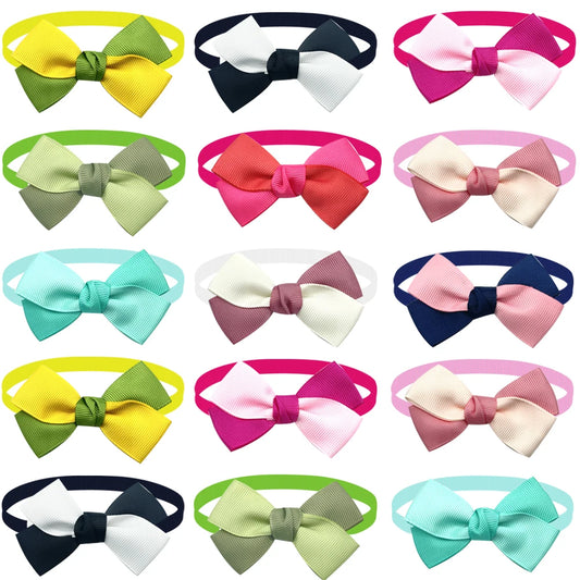 Pet Dog Bowties with Floral Design - 50/100 Pieces, Elegant Accessories for Small Dogs