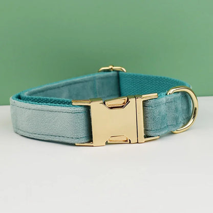 Velvet Adjustable Dog Collar Leash, Gold Dog Collar and Leash Set, Dog Collar Leash and Harness Set Strong Large Dog
