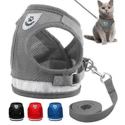 Adjustable Pet Harness and Leash Set for Dogs and Cats - Vest Harness with Lead and Collar Accessories