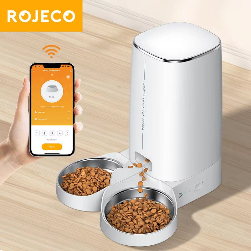 Smart Automatic Cat Feeder with Remote Control and Wi-Fi Connectivity for Cats and Dogs
