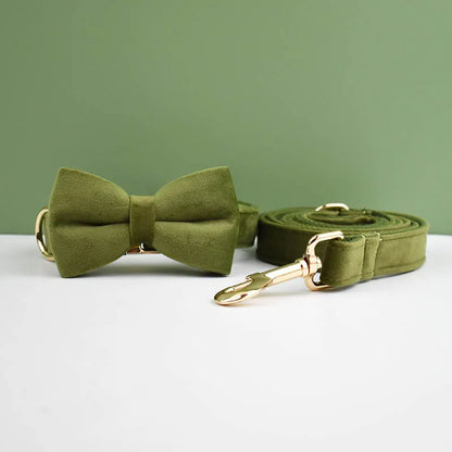 Velvet Adjustable Dog Collar Leash, Gold Dog Collar and Leash Set, Dog Collar Leash and Harness Set Strong Large Dog