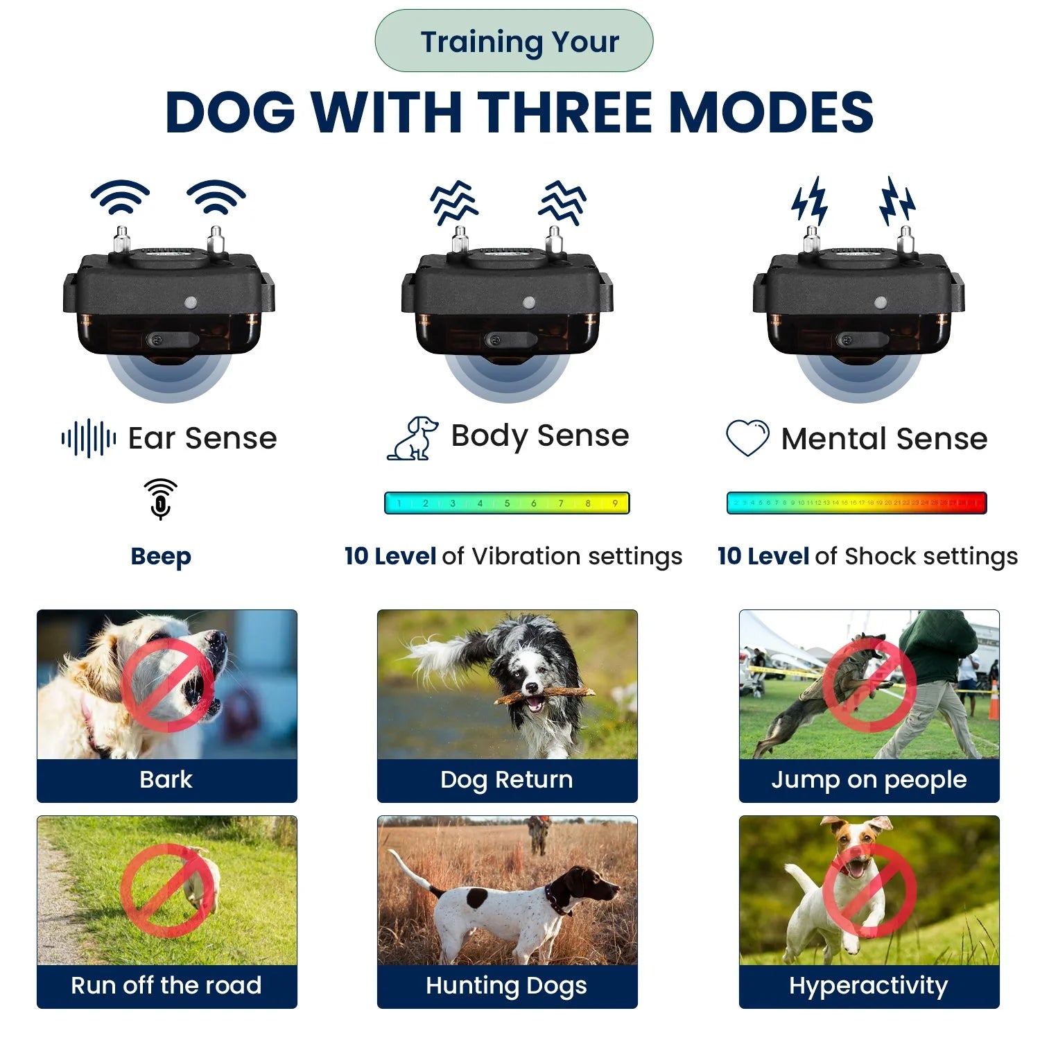 1.25 Mile (6600 Ft) Long Range Dog Training Shock Collar with Remote -