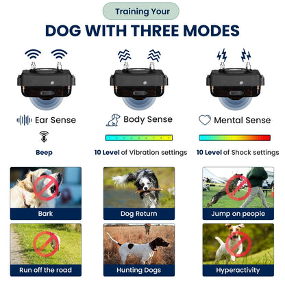 1.25 Mile (6600 Ft) Long Range Dog Training Shock Collar with Remote -