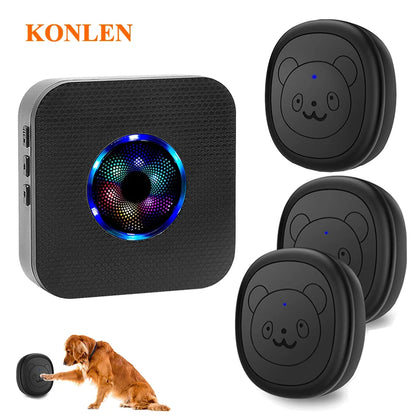 Smart Dog Doorbell Wireless for Potty Training Doggie Food Chime Door Bell Touch Button for Pet Puppy Ring to Go outside KONLEN