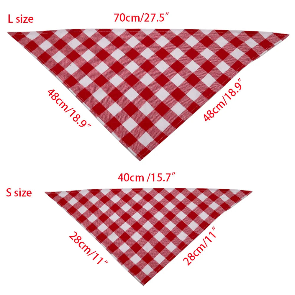 1 Pcs Large Plaid Bandana for Dag Thick Dog Pet Bandanas Scarf Winter Cotton Pet Supplies Dog Accessories Fashion Dog Bandanas