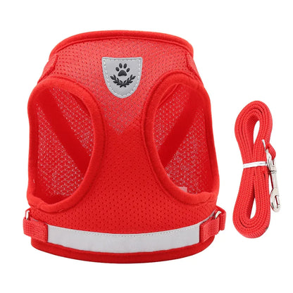 Adjustable Pet Harness and Leash Set for Dogs and Cats - Vest Harness with Lead and Collar Accessories