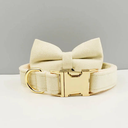 Velvet Adjustable Dog Collar Leash, Gold Dog Collar and Leash Set, Dog Collar Leash and Harness Set Strong Large Dog